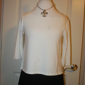White Scallop Top